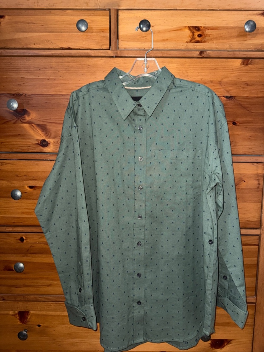 Wild Fang Long-Sleeve Green Dot Button-Up Shirt